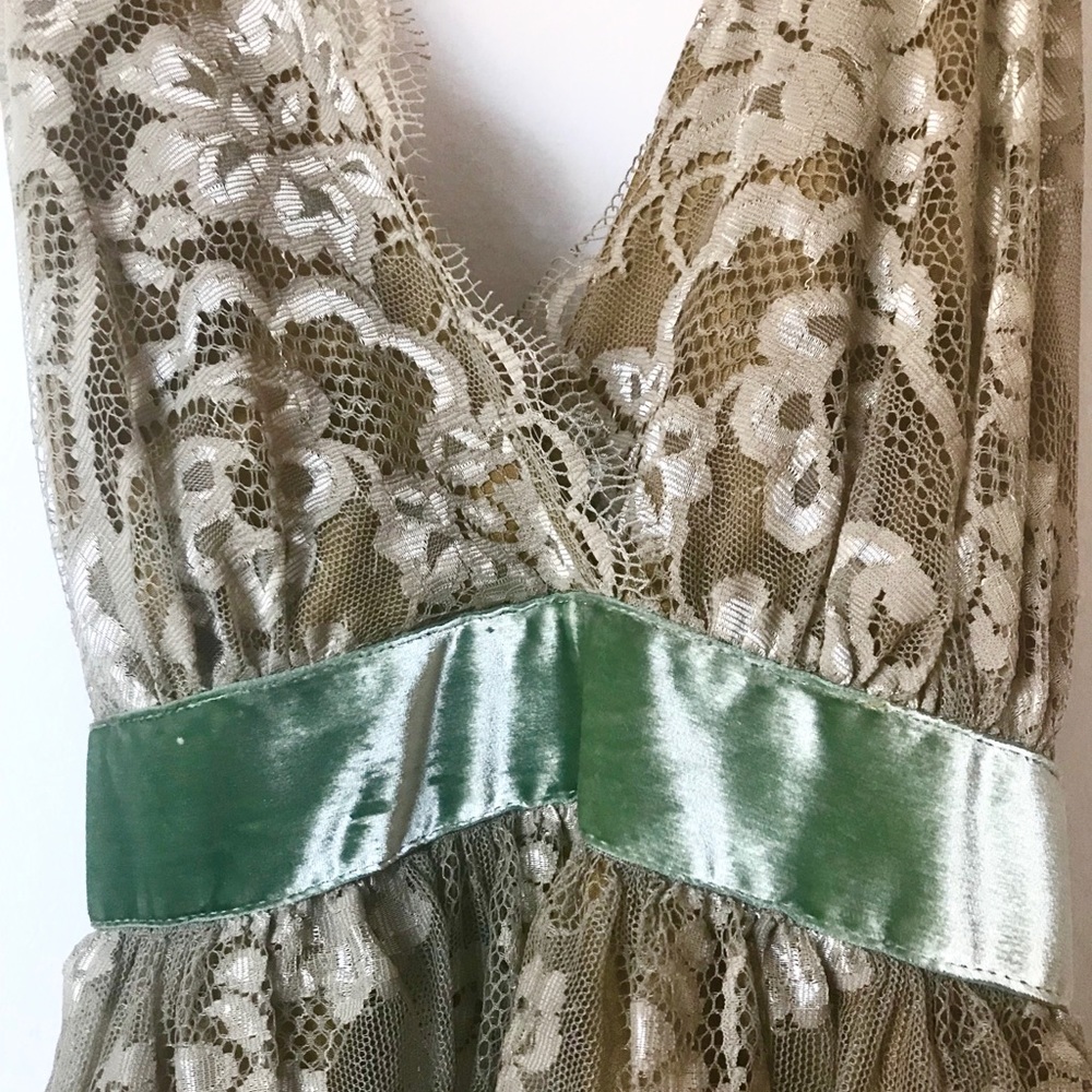 BHLDN  Anthropologie velvet lace gown dress